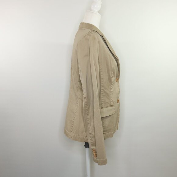 Lands End Canvas Jacket Casual Blazer Khaki Tan - Picture 8 of 15